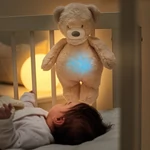 Kép 3/3 - Nattou éjjeli fény zenélő plüss Sleepy maci bézs