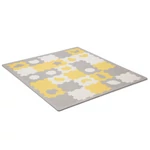 Kép 1/6 - Kinderkraft szivacspuzzle szőnyeg - Luno Shape 30db sárga-szürke
