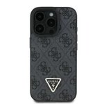 Kép 2/5 - GUESS case for IPHONE 16 Pro Max GUHCP16XP4TDPK (PU Leather 4G Triangle Strass) black