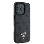 Kép 3/5 - GUESS case for IPHONE 16 Pro Max GUHCP16XP4TDPK (PU Leather 4G Triangle Strass) black