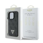 Kép 5/5 - GUESS case for IPHONE 16 Pro Max GUHCP16XP4TDPK (PU Leather 4G Triangle Strass) black