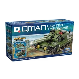 QMAN® 42112 | készségfejlesztő katonai építőjáték | 329 db építőkocka | 3 az 1-ben Tank, harcigép vagy tankelhárító
